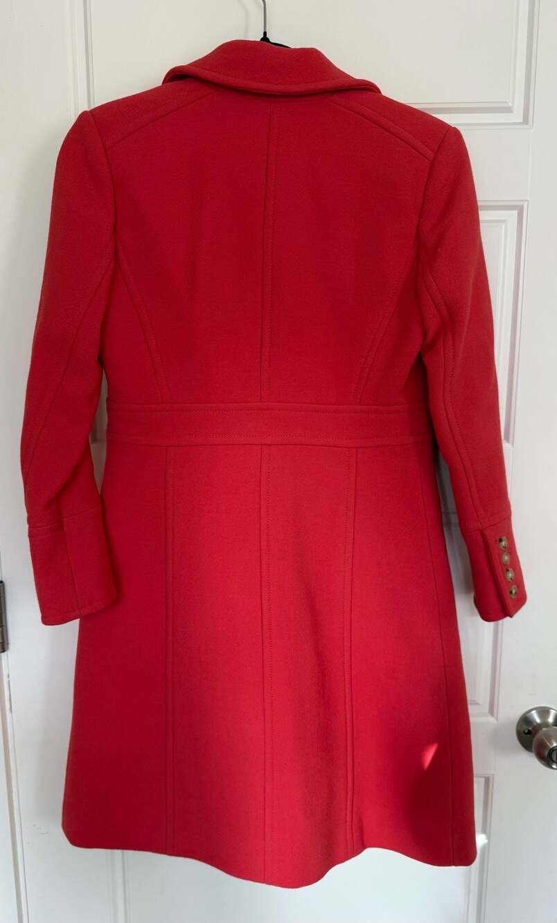 J.Crew Double-Cloth Lady Day Coat with Thinsulate Coral Size 0P - Picture 2 of 7